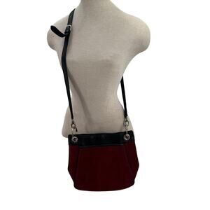 Laggo red suede crossbody bag